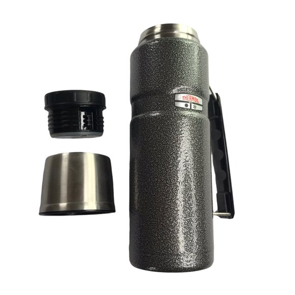 STANLEY Thermos with Lid,  Large, Silver Metal Stainless Steel. 1 Qt. - Picture 11 of 13